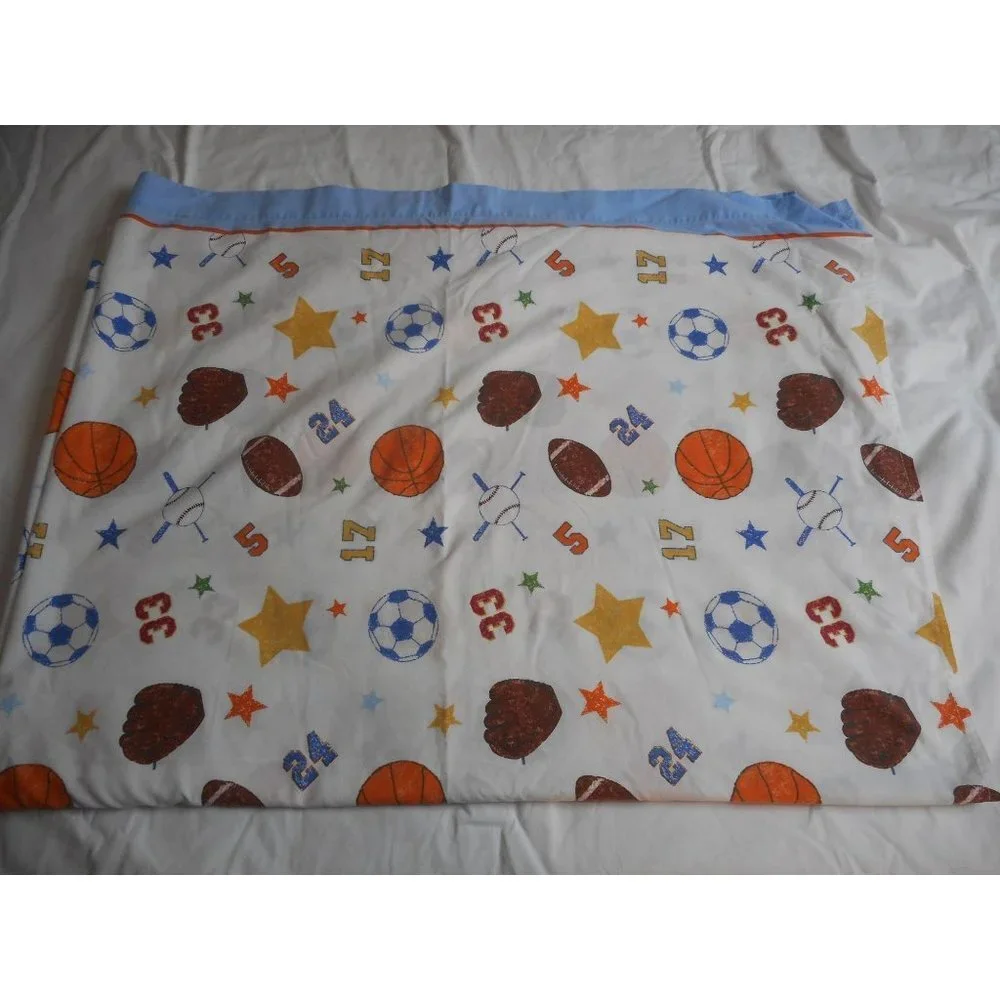 Sports theme Twin Flat Sheet cotton blend baseball